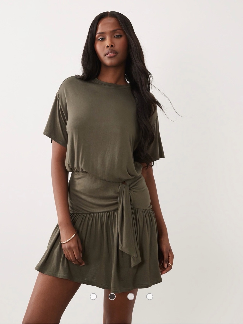 NWT ASOS Design Mocha Tie Waist Mini Dress Size Large